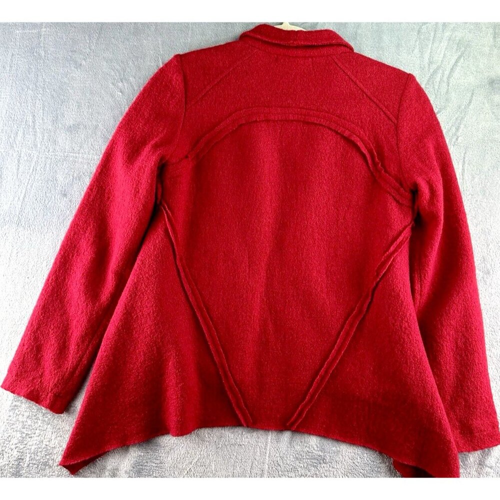 Cabi Jacket Blazer 528 Women’s XS Red Valentina Wool Asymmetric Hem Lightweight - Picture 10 of 11